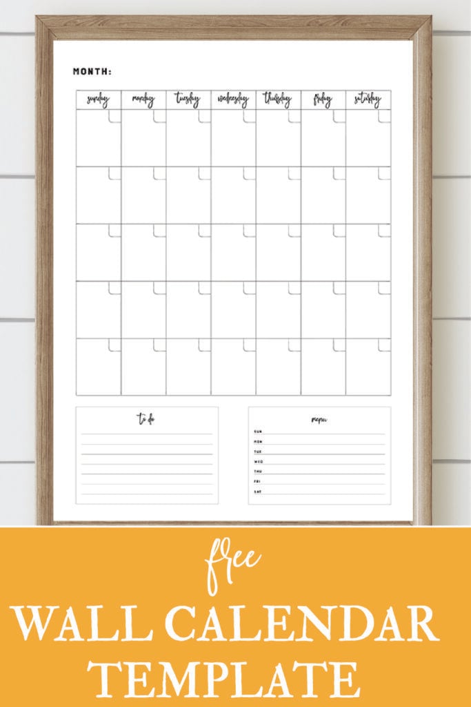 Wall Calendar Template Free Printable - Home Sweet Farm Home