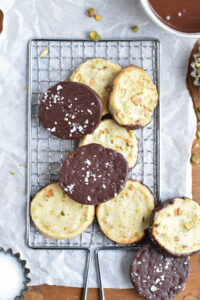 Salted Pistachio Dark Chocolate Cookies - Home Sweet Farm Home